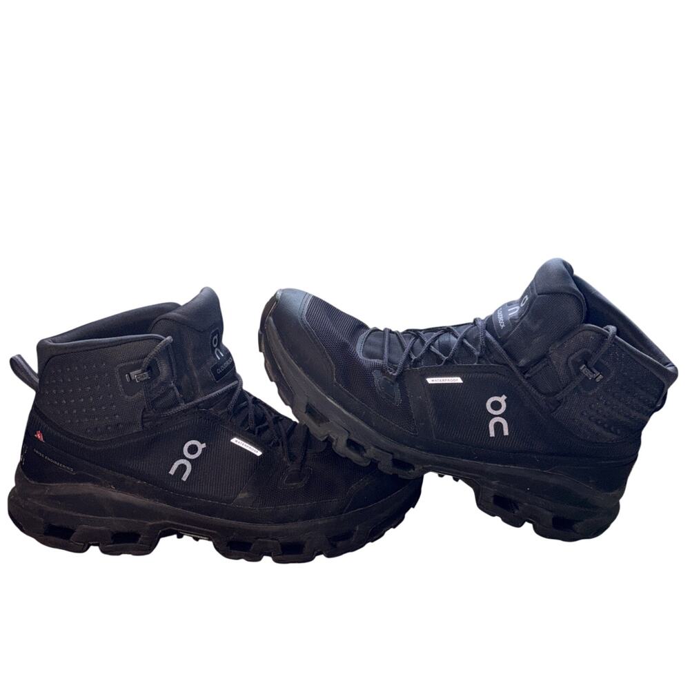 On Running Cloudrock Mid Waterproof Mens Hiking Boots Black Size 12 3MF10161043